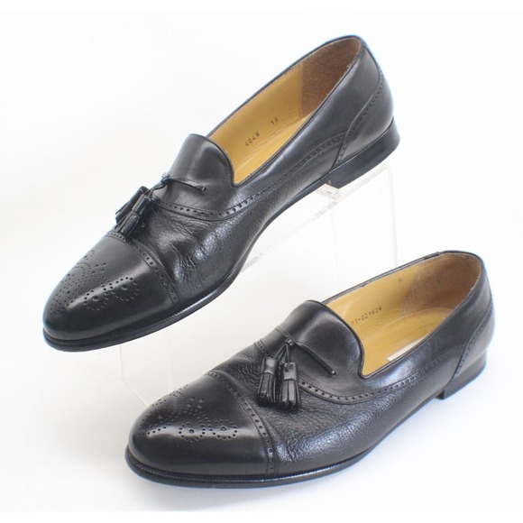 Mezlan Havana Black Dress Shoes Mens 15 W Spain Tassel Brogue Loafer Old Money main image 11
